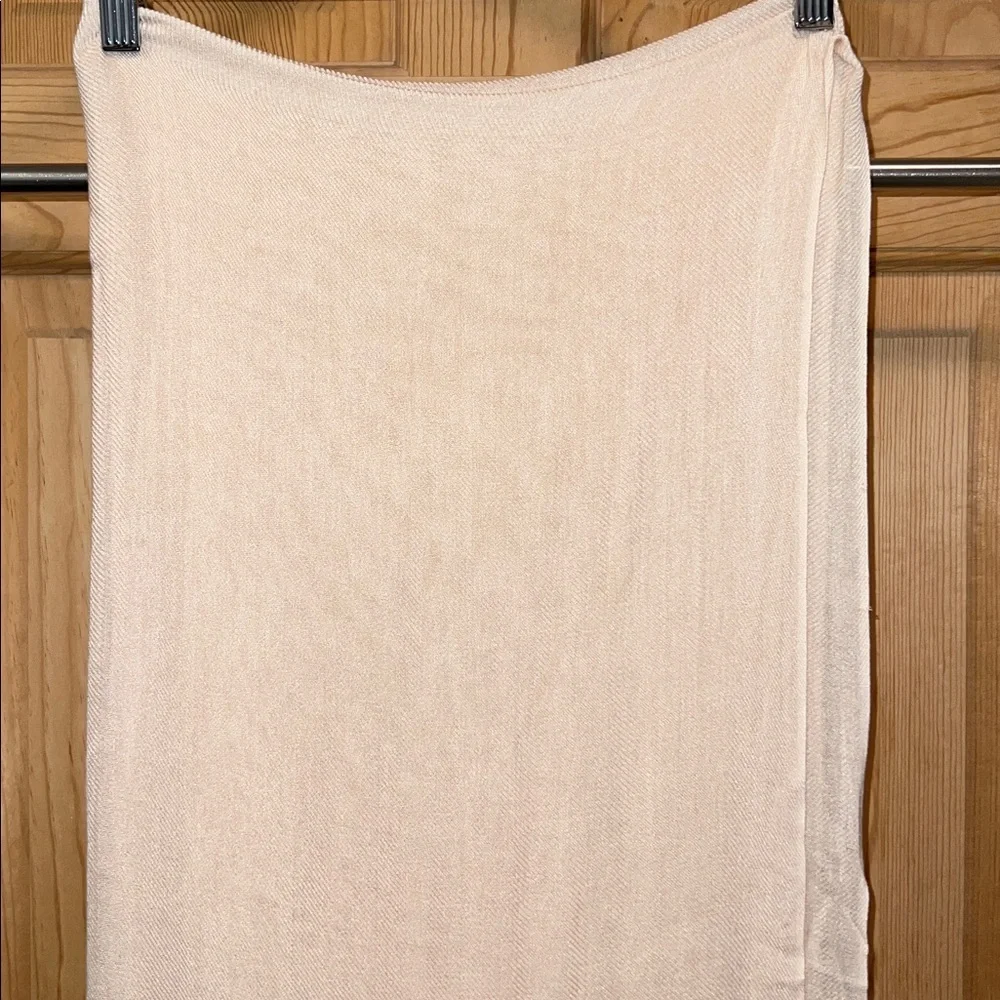 L.L. Bean Tan Dress Scarf with Fringe